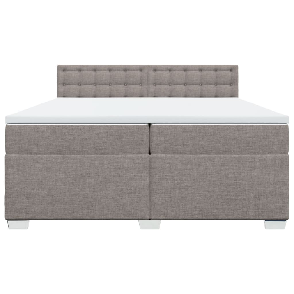 vidaXL Boxspring met matras stof taupe 200x200 cm, foto 4