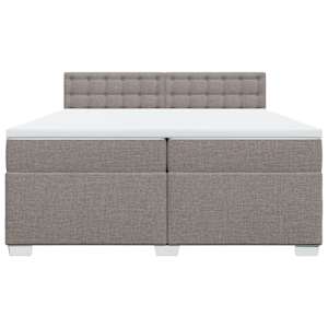 Box spring postel s matrací taupe 200x200 cm textil - obrázek 4