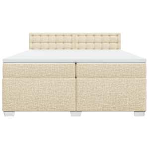 Box spring postel s matrací krémová 200x200 cm textil - obrázek 4