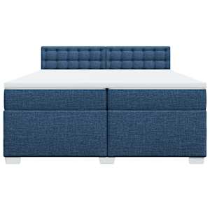 Box spring postel s matrací modrá 200x200 cm textil - obrázek 4