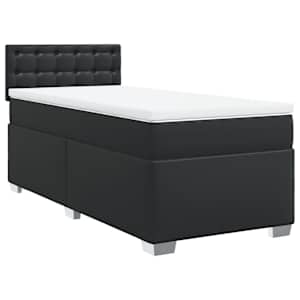 Box spring postel s matrací černá 80 x 200 cm umělá kůže - obrázek 2