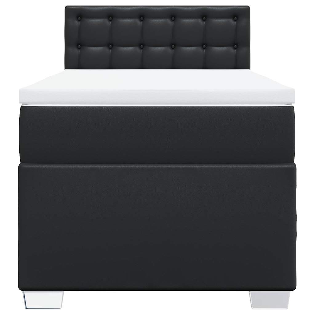 vidaXL Boxspring met matras kunstleer zwart 80x200 cm, foto 4