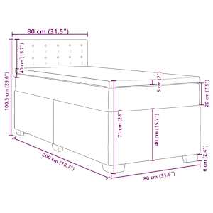 Box spring postel s matrací černá 80 x 200 cm umělá kůže - obrázek 13
