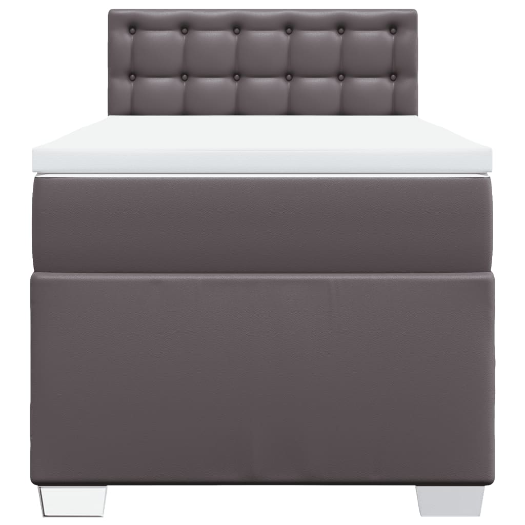 vidaXL Boxspring met matras kunstleer grijs 80x200 cm, foto 4