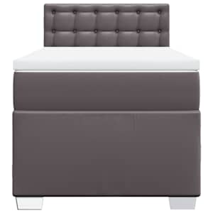 Box spring postel s matrací šedá 80 x 200 cm umělá kůže - obrázek 4