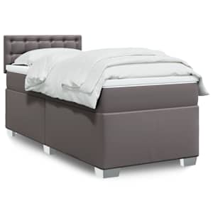 Box spring postel s matrací šedá 80 x 200 cm umělá kůže - obrázek 1