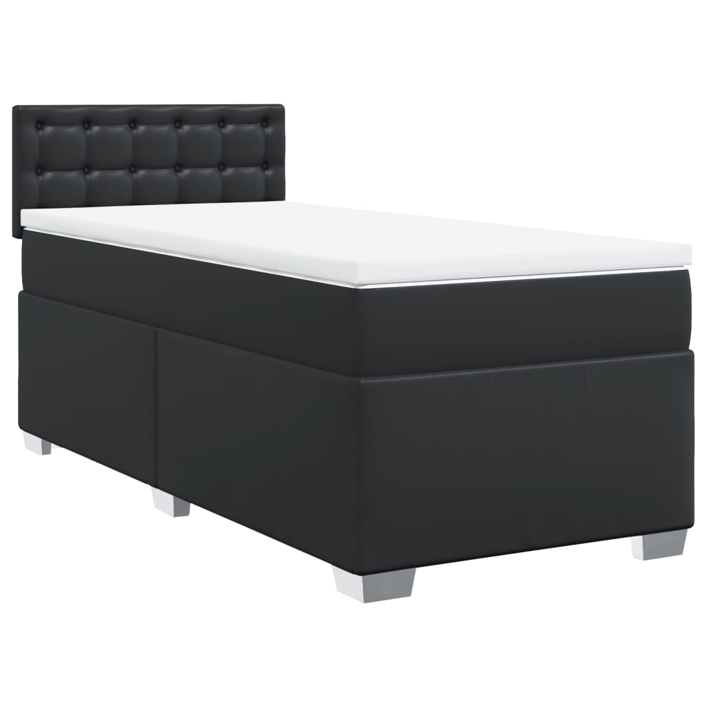 vidaXL Boxspring met matras kunstleer zwart 90x190 cm, foto 3