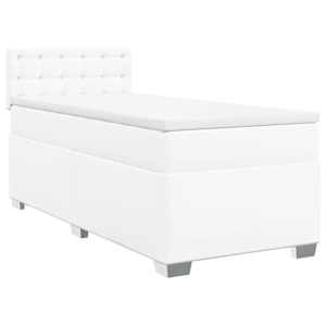 Box spring postel s matrací bílá 90x190 cm umělá kůže - obrázek 2