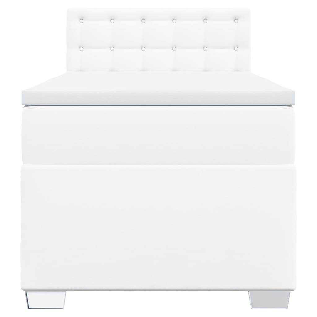 vidaXL Boxspring met matras kunstleer wit 90x190 cm, foto 4