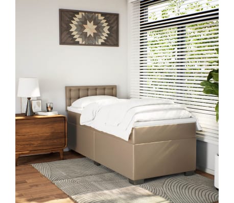 vidaXL Sommier &agrave; lattes de lit avec matelas Cappuccino 90x190 cm