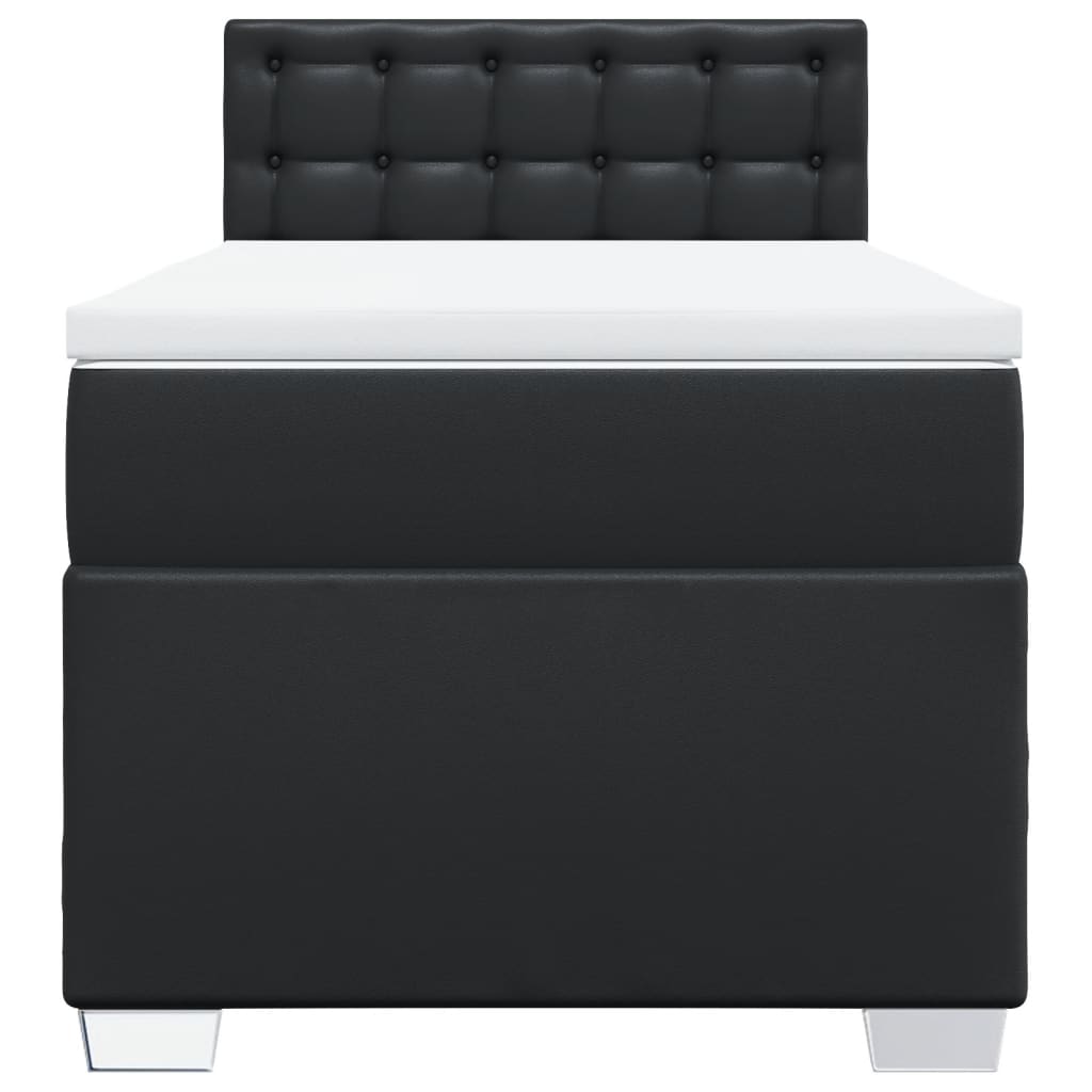 vidaXL Boxspring met matras kunstleer zwart 90x200 cm, foto 4