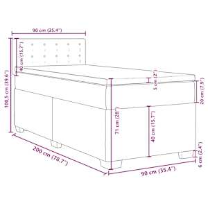 Box spring postel s matrací cappuccino 90x200 cm umělá kůže - obrázek 13