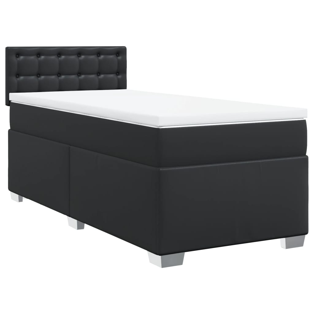 vidaXL Boxspring met matras kunstleer zwart 100x200 cm, foto 3