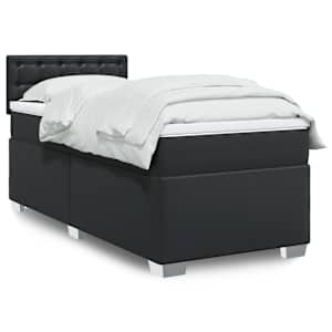 Box spring postel s matrací černá 100x200 cm umělá kůže - obrázek 1