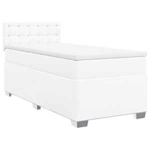 Box spring postel s matrací bílá 100x200 cm umělá kůže - obrázek 2