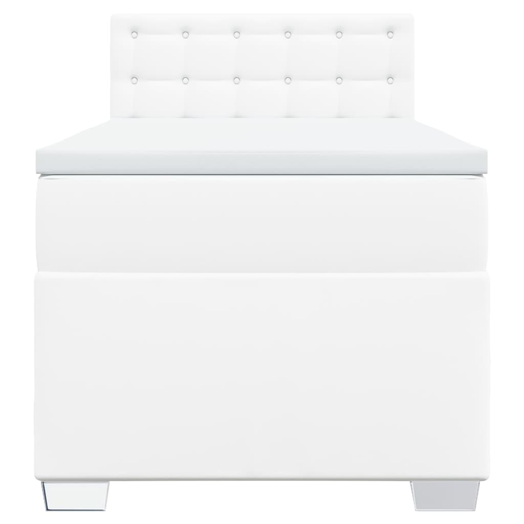 vidaXL Boxspring met matras kunstleer wit 100x200 cm, foto 4