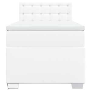 Box spring postel s matrací bílá 100x200 cm umělá kůže - obrázek 4