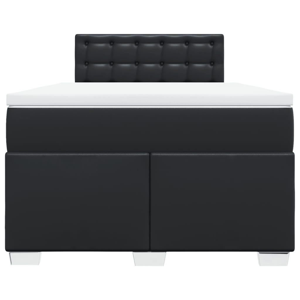 vidaXL Boxspring met matras kunstleer zwart 120x190 cm, foto 4