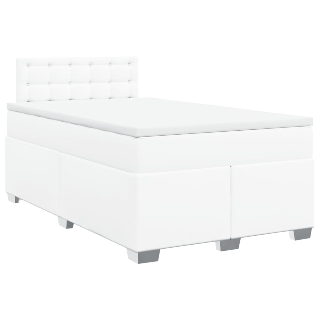 vidaXL Boxspring met matras kunstleer wit 120x190 cm, foto 3