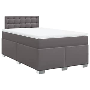 Box spring postel s matrací šedá 120x190 cm umělá kůže - obrázek 2