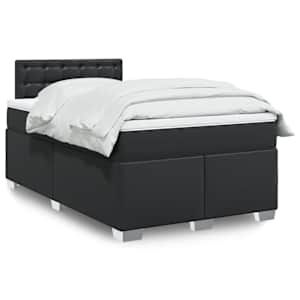 Box spring postel s matrací černá 120 x 200 cm umělá kůže - obrázek 1