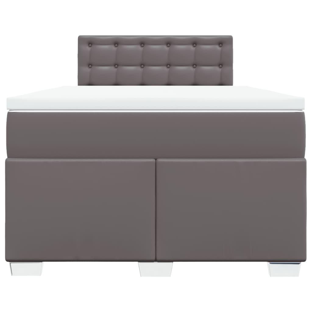 vidaXL Boxspring met matras kunstleer grijs 120x200 cm, foto 4