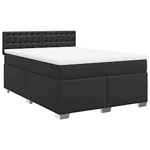 Box spring postel s matrací černá 140 x 190 cm umělá kůže - obrázek 2