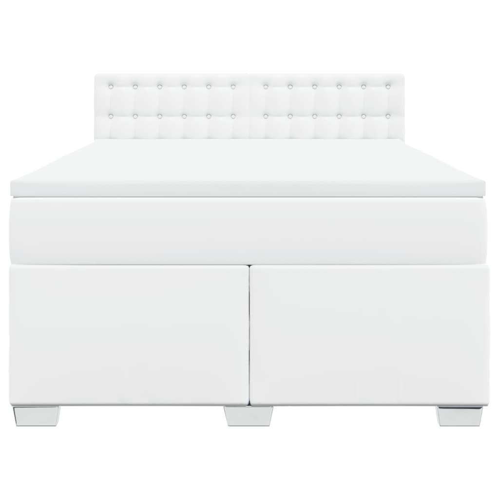 vidaXL Boxspring met matras kunstleer wit 140x190 cm, foto 4