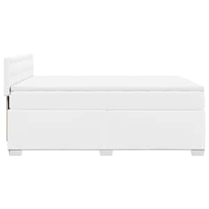 Box spring postel s matrací bílá 140 x 190 cm umělá kůže - obrázek 5