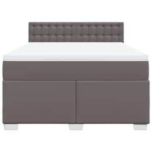 Box spring postel s matrací šedá 140 x 190 cm umělá kůže - obrázek 4