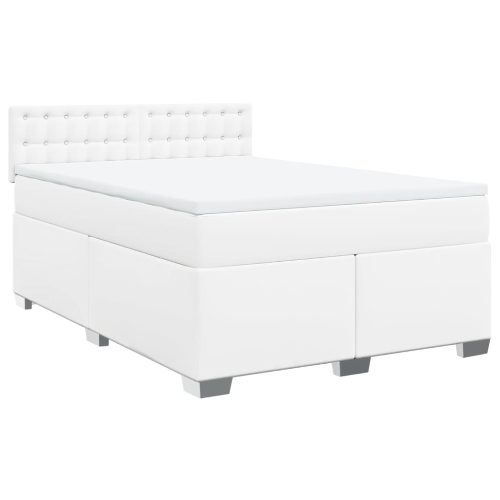 vidaXL Boxspring met matras kunstleer wit 140x200 cm, foto 3