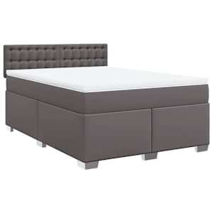 Box spring postel s matrací šedá 140x200 cm umělá kůže - obrázek 2