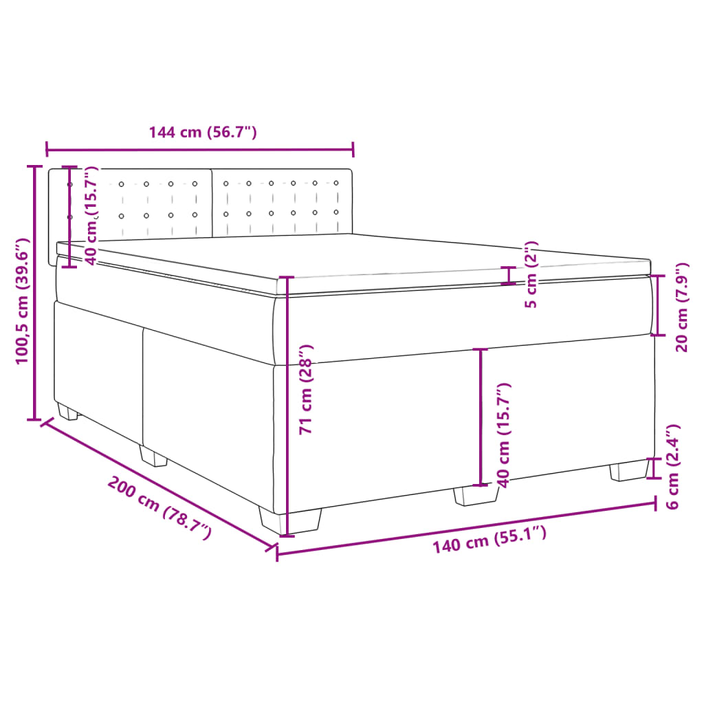 Box spring postelja z vzmetnico siva 140x200 cm umetno usnje - slika 13