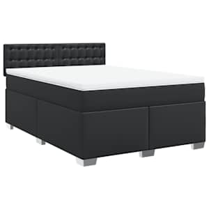 Box spring postel s matrací černá 160x200 cm umělá kůže - obrázek 2