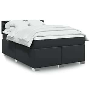 Box spring postel s matrací černá 160x200 cm umělá kůže - obrázek 1