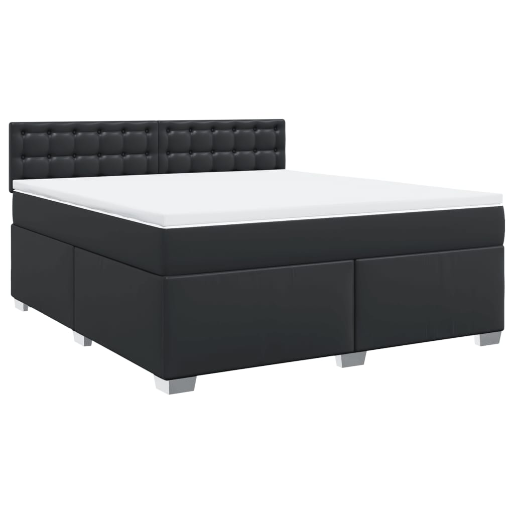 vidaXL Boxspring met matras kunstleer zwart 180x200 cm, foto 3