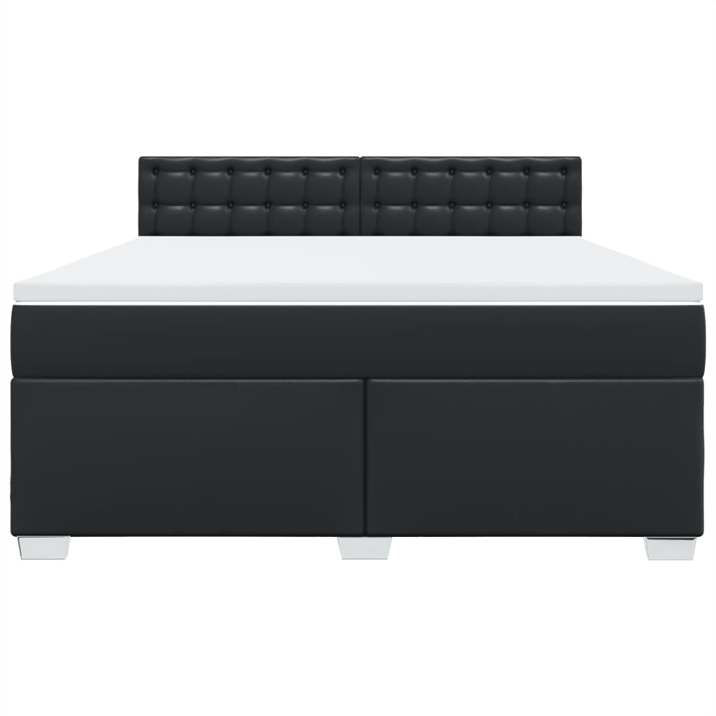 vidaXL Boxspring met matras kunstleer zwart 180x200 cm, foto 4