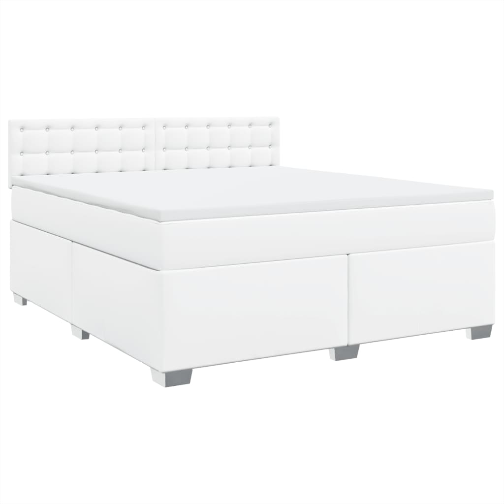 vidaXL Boxspring met matras kunstleer wit 180x200 cm, foto 3