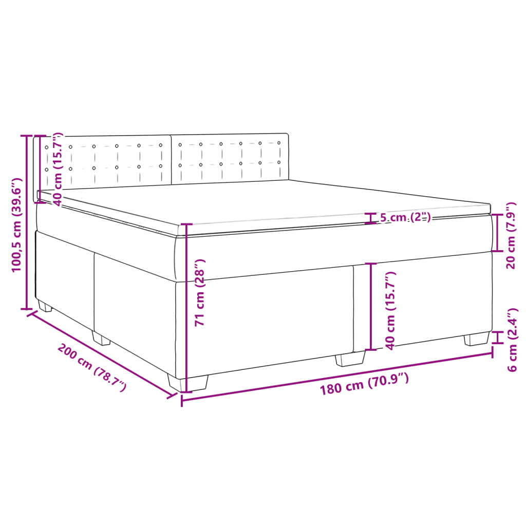 Box spring postelja z vzmetnico bela 180x200 cm umetno usnje - slika 13