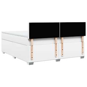 Box spring postel s matrací bílá 180x200 cm umělá kůže - obrázek 6