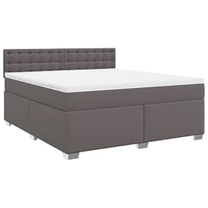 Box spring postel s matrací šedá 180x200 cm umělá kůže - obrázek 2