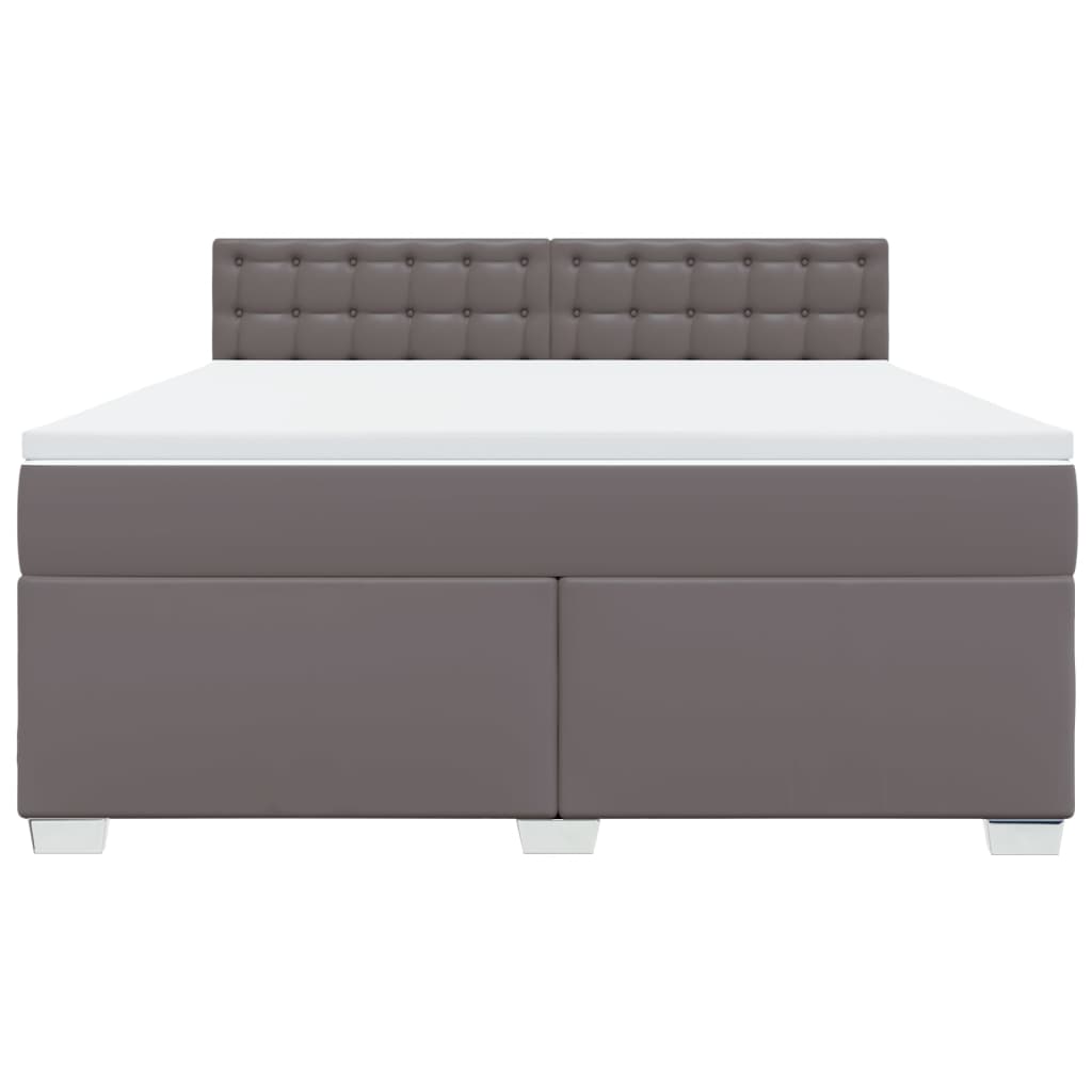 vidaXL Boxspring met matras kunstleer grijs 180x200 cm, foto 4