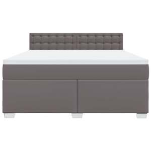 Box spring postel s matrací šedá 180x200 cm umělá kůže - obrázek 4