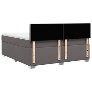 Box spring postel s matrací šedá 180x200 cm umělá kůže - obrázek 6