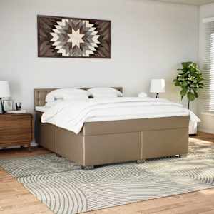Box spring postel s matrací cappuccino 180 x 200 cm umělá kůže - obrázek 3