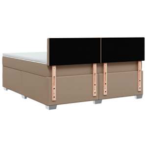 Box spring postel s matrací cappuccino 180 x 200 cm umělá kůže - obrázek 6