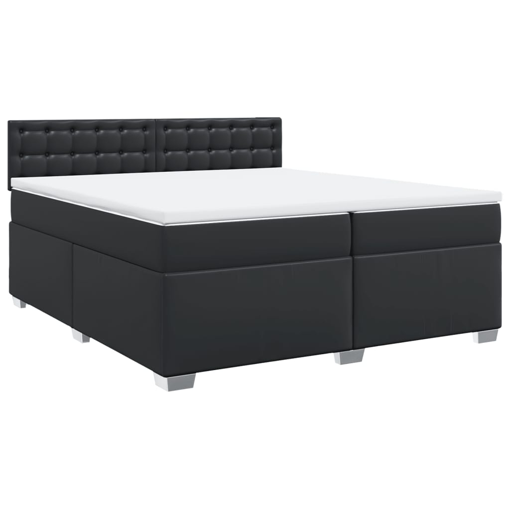vidaXL Boxspring met matras kunstleer zwart 200x200 cm, foto 3