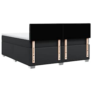 Box spring postel s matrací černá 200x200 cm umělá kůže - obrázek 6