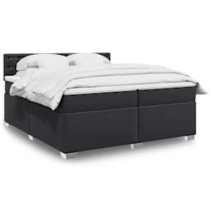 Box spring postel s matrací černá 200x200 cm umělá kůže - obrázek 1