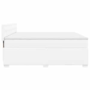 Box spring postel s matrací bílá 200x200 cm umělá kůže - obrázek 5